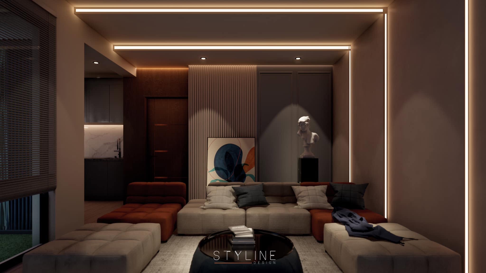 Evening Linear-LED Lounge